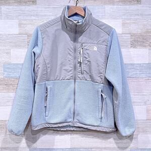 The North Face Retro Denali Jacket Gray Blue Full Zip Fleece Womens Medium